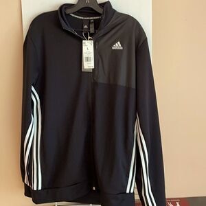 Adidas NWT trans tt track top large black white